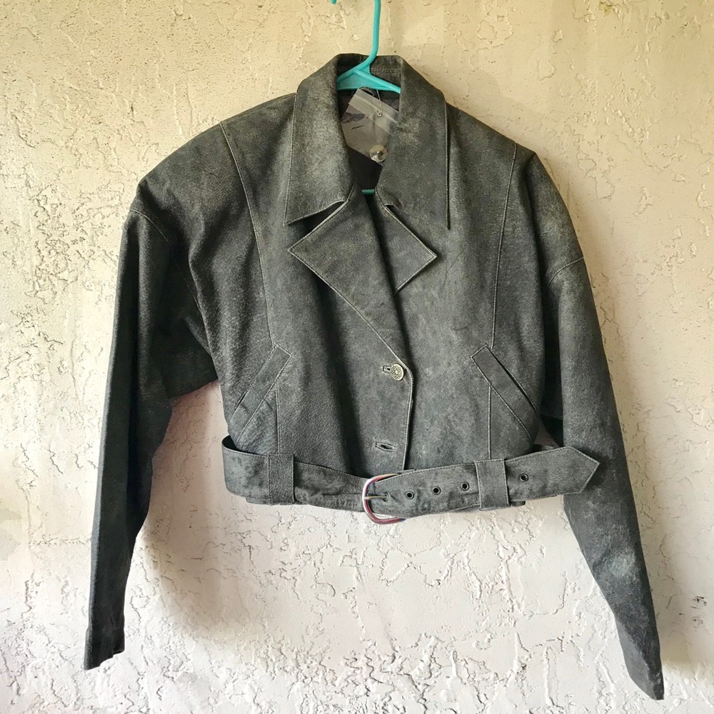 Vintage genuine distressed leather jacket S / M